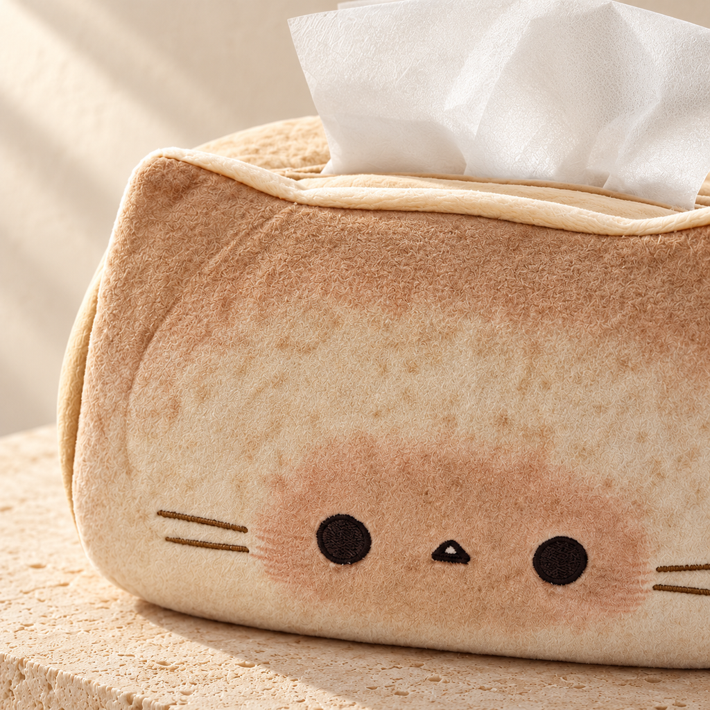 Boîte à mouchoirs pain et chat