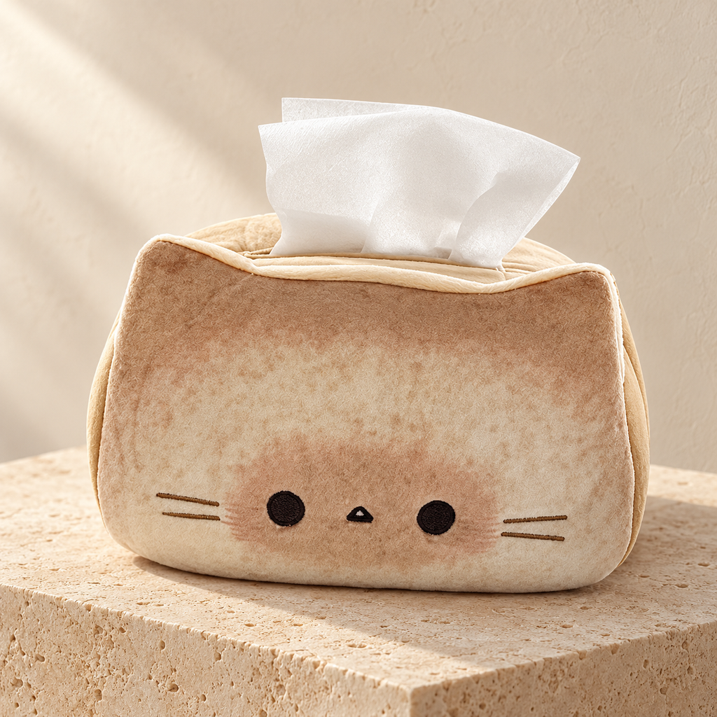 Boîte à mouchoirs pain et chat