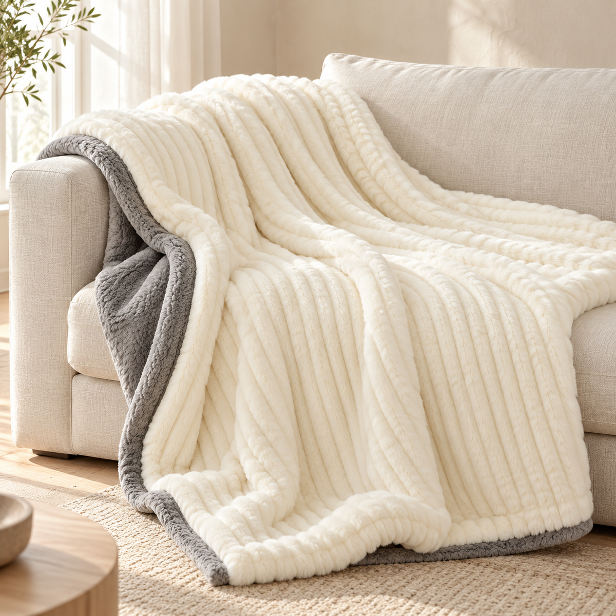 Faux Rabbit Fur Blanket