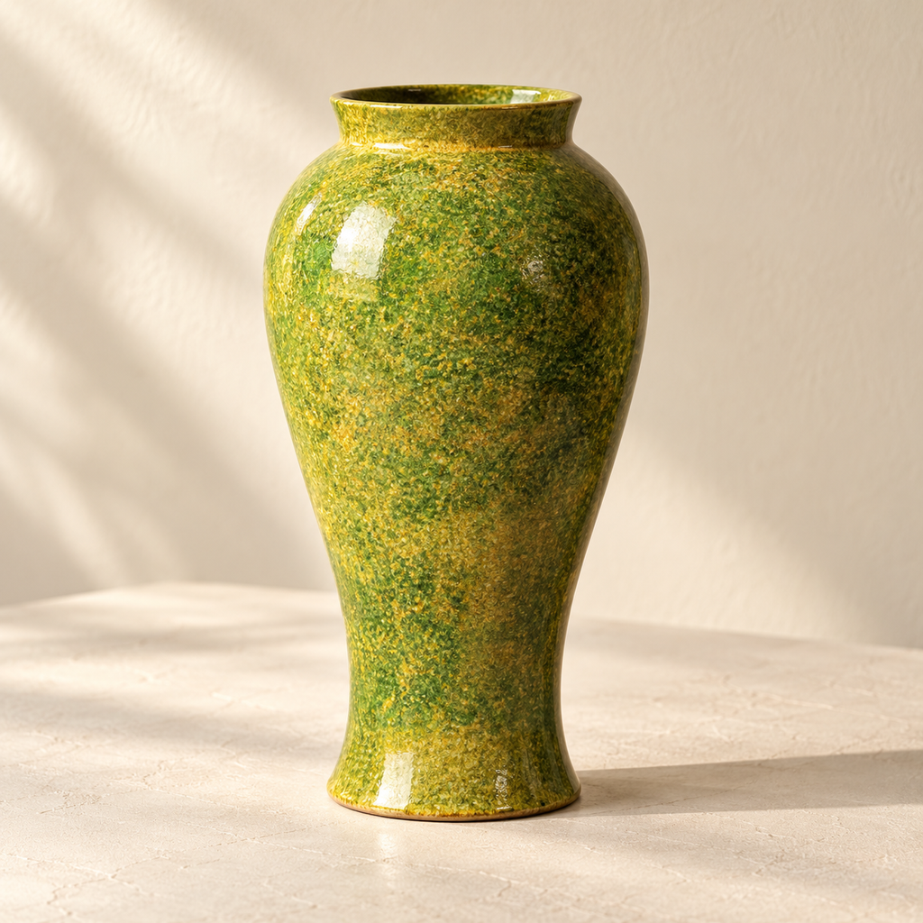 Vase en céramique vert